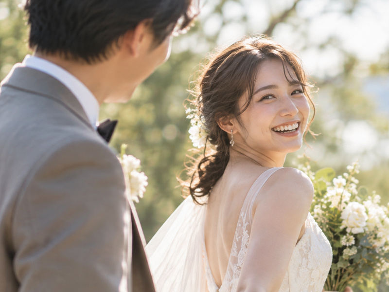 新郎新婦の自然な表情