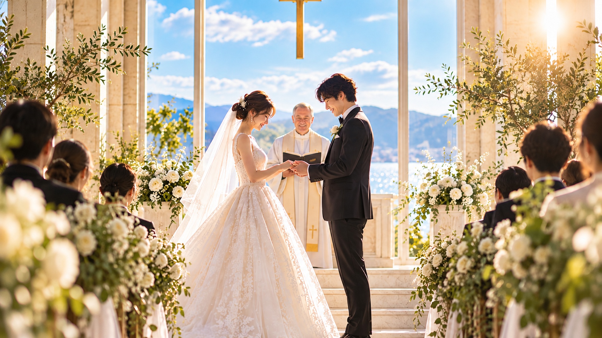 挙式を迎える新郎新婦
