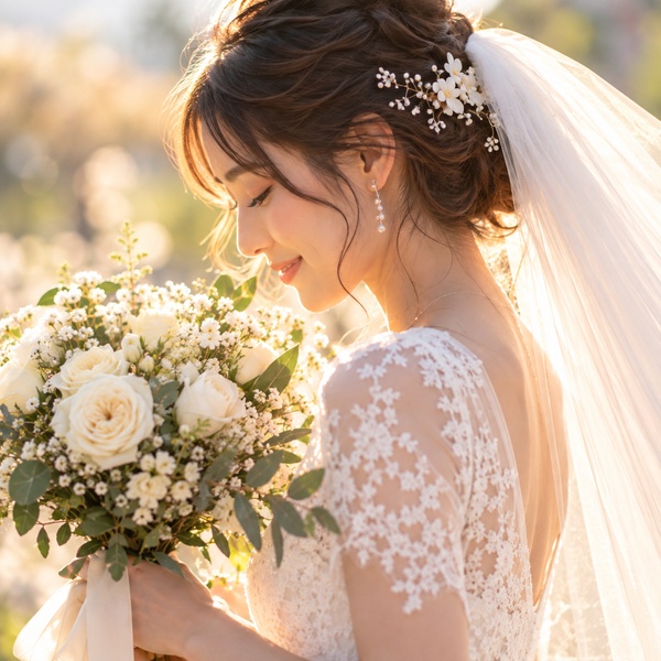 花束を持つ花嫁
